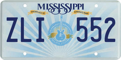 MS license plate ZLI552