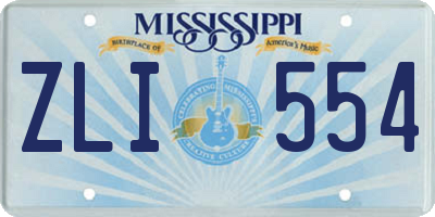MS license plate ZLI554