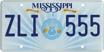 MS license plate ZLI555