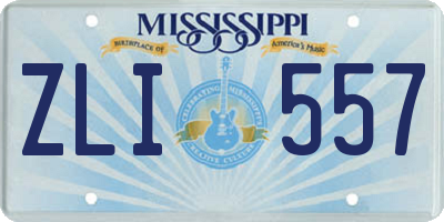 MS license plate ZLI557