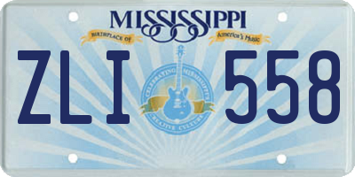 MS license plate ZLI558