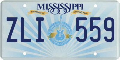 MS license plate ZLI559