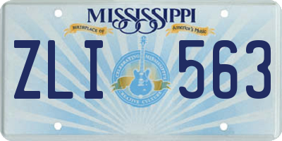 MS license plate ZLI563