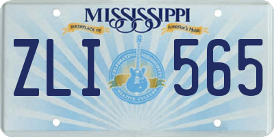 MS license plate ZLI565