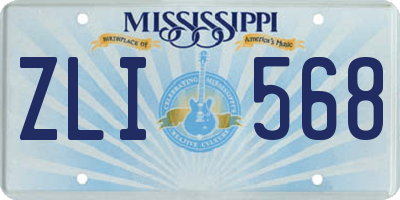 MS license plate ZLI568