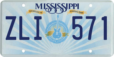 MS license plate ZLI571