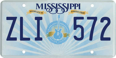 MS license plate ZLI572