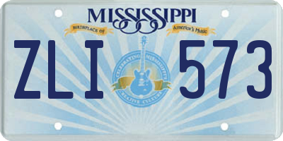 MS license plate ZLI573