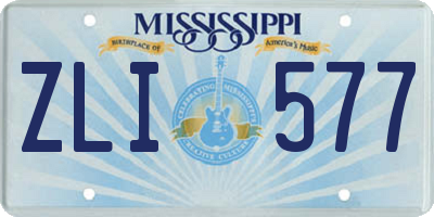 MS license plate ZLI577
