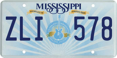MS license plate ZLI578