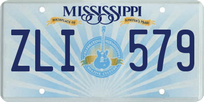 MS license plate ZLI579