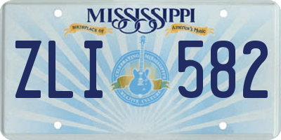 MS license plate ZLI582