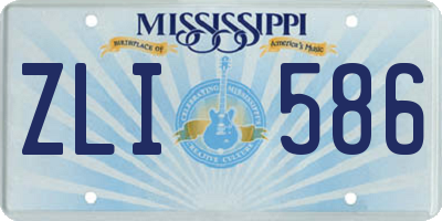 MS license plate ZLI586