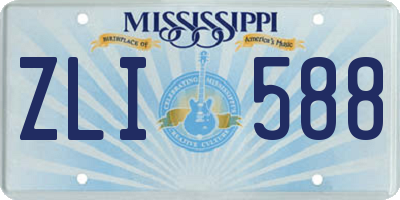 MS license plate ZLI588