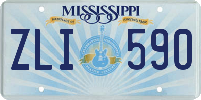 MS license plate ZLI590