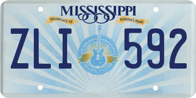 MS license plate ZLI592