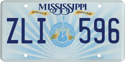 MS license plate ZLI596