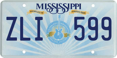 MS license plate ZLI599
