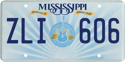 MS license plate ZLI606