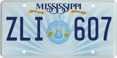 MS license plate ZLI607