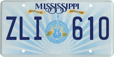 MS license plate ZLI610