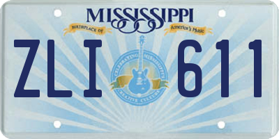 MS license plate ZLI611