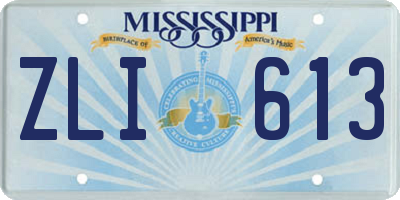 MS license plate ZLI613