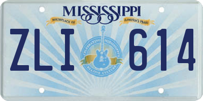 MS license plate ZLI614