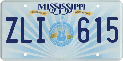 MS license plate ZLI615