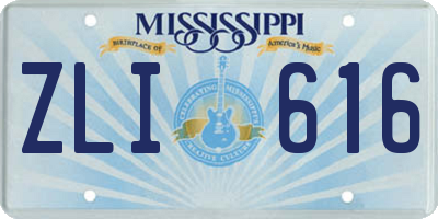 MS license plate ZLI616