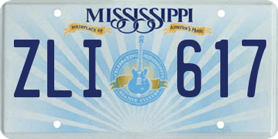 MS license plate ZLI617
