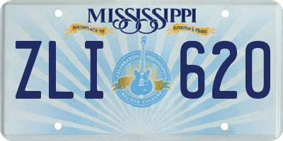MS license plate ZLI620