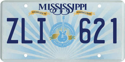 MS license plate ZLI621