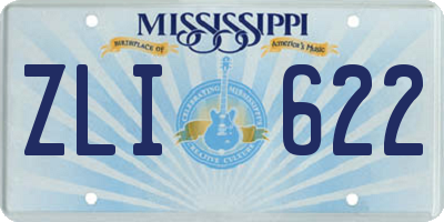 MS license plate ZLI622