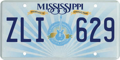 MS license plate ZLI629