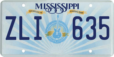 MS license plate ZLI635