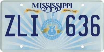MS license plate ZLI636