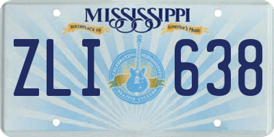 MS license plate ZLI638