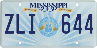 MS license plate ZLI644