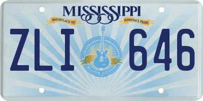 MS license plate ZLI646