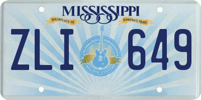 MS license plate ZLI649