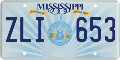MS license plate ZLI653