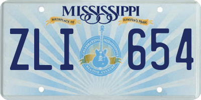 MS license plate ZLI654