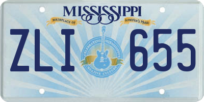 MS license plate ZLI655