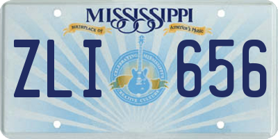MS license plate ZLI656