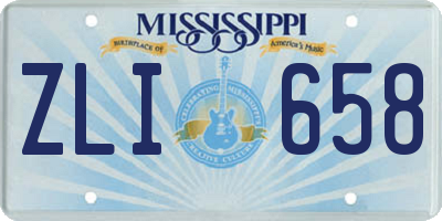 MS license plate ZLI658