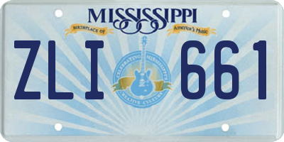 MS license plate ZLI661