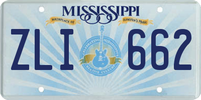 MS license plate ZLI662