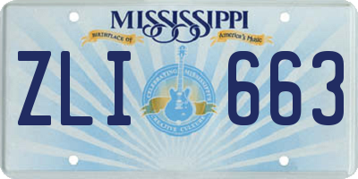 MS license plate ZLI663