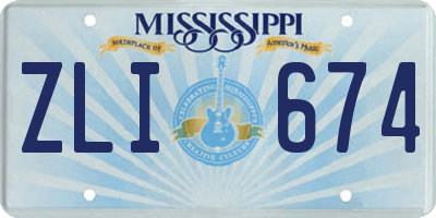 MS license plate ZLI674